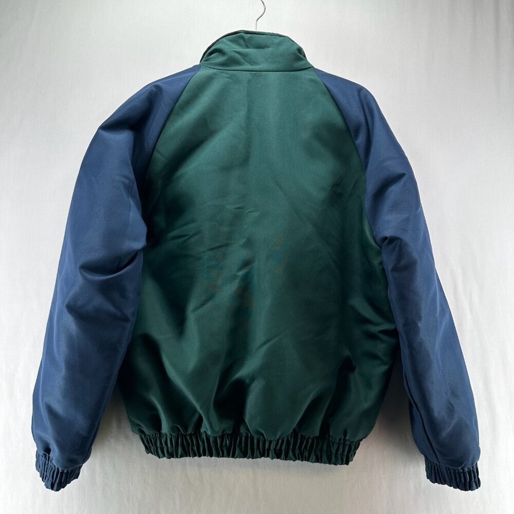 California Imperial Bomber Jacket Men L Zip Up Quilt Lined Colorblock Green Blue - Picture 9 of 11